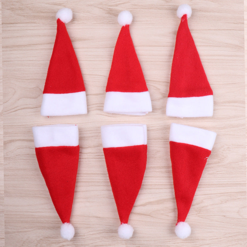 Wholesale Christmas Red Wine Bottle Pulling Fleece Cover Cap